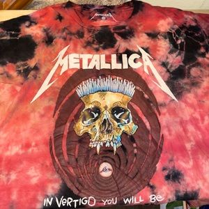 Metallica red and black tye dye T-shirt. Men’s xl